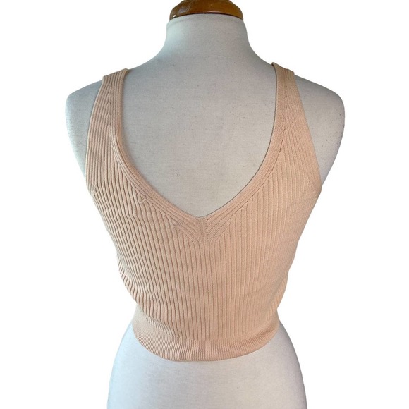 Nude Ribbed Crop Top - Stretchy Size S/ M - Picture 5 of 6